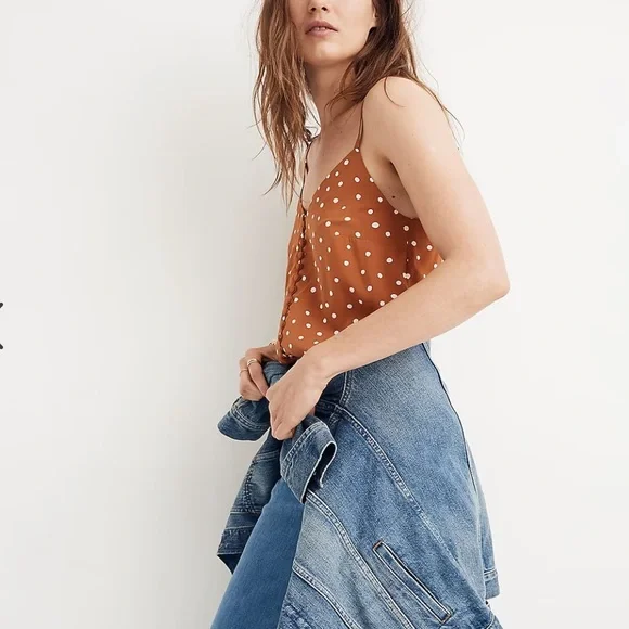 Madewell button down Cami top‎ in inkspot dots size 0 - Picture 2 of 5